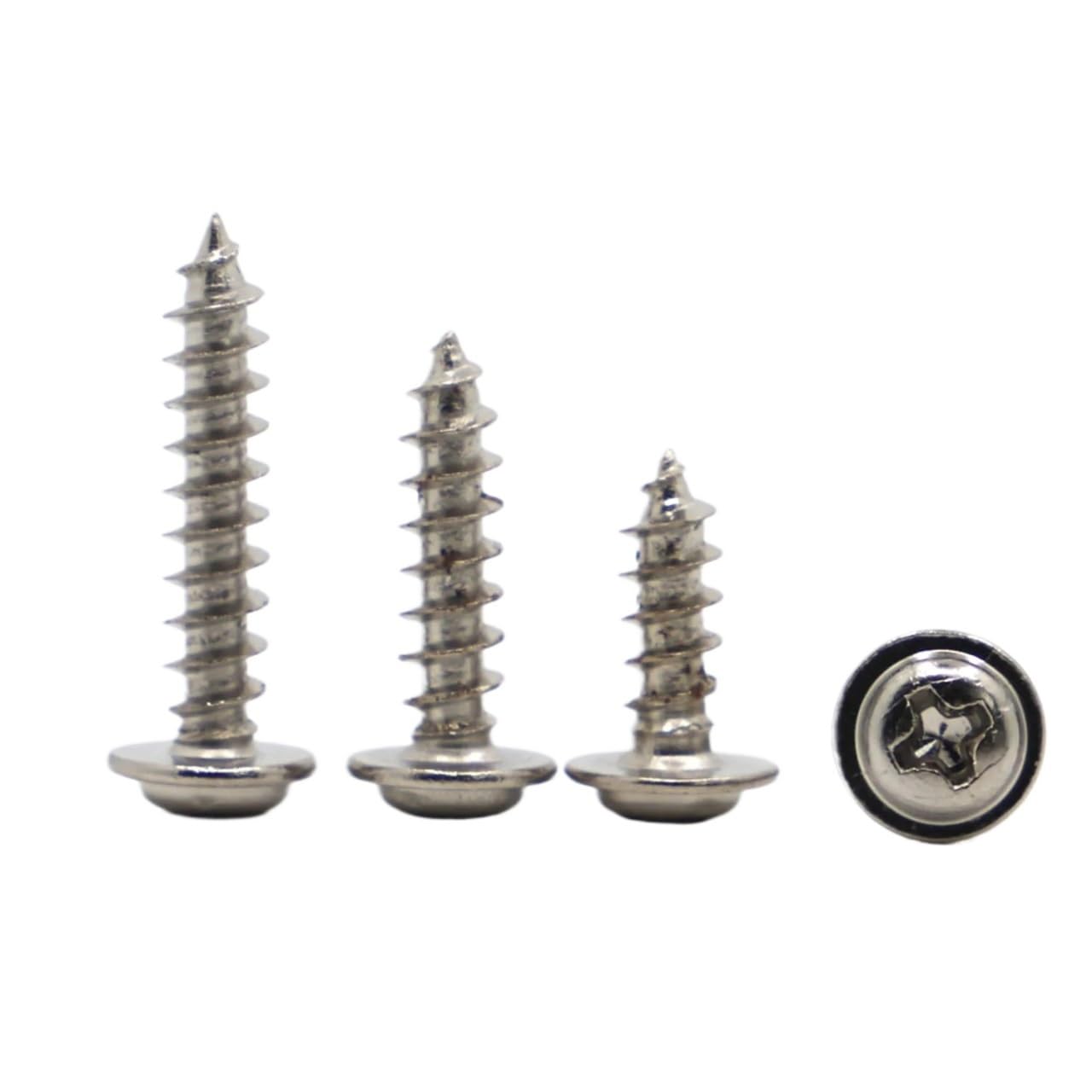 BTYQKZVPM Pan Head Self Tapping Screws, With Pad Self Tapping Screws Carbon Steel(4MM,M2 50PC)