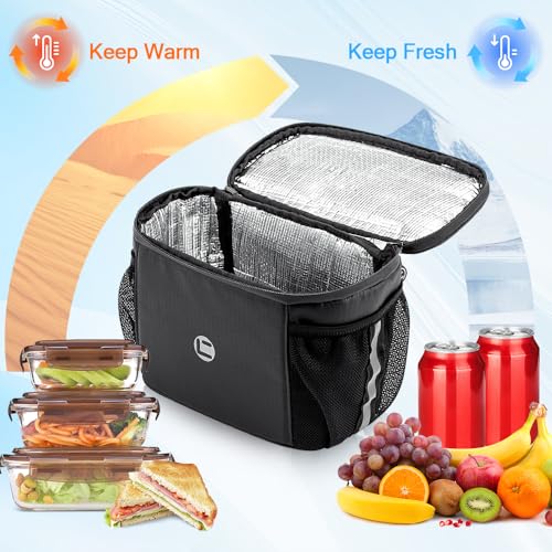 Image of WOTOW Bike Handlebar Insulated Bag, Bike Front Phone Bag Cooler Storage Pouch With TPU Touch Screen Insulation Bicycle Frame Bag Strap On Cycling Accessories for Outdoor Hiking Travel Assistants