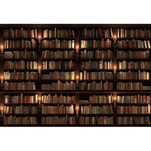 Xiaoterna 2,5x1,8m Fond de bibliothèque Vintage Bibliothèque Ancienne Fond Photographique...
