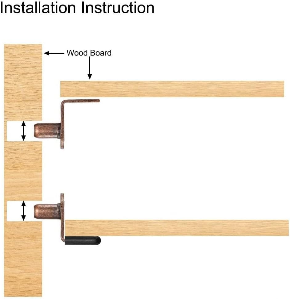 20 Pack L-Shaped Shelf Support Pins 6mm Bronze Metal Studs for Furniture Bookcase Wine Rack Closet Cabinet Hardware Bracket Pegs
