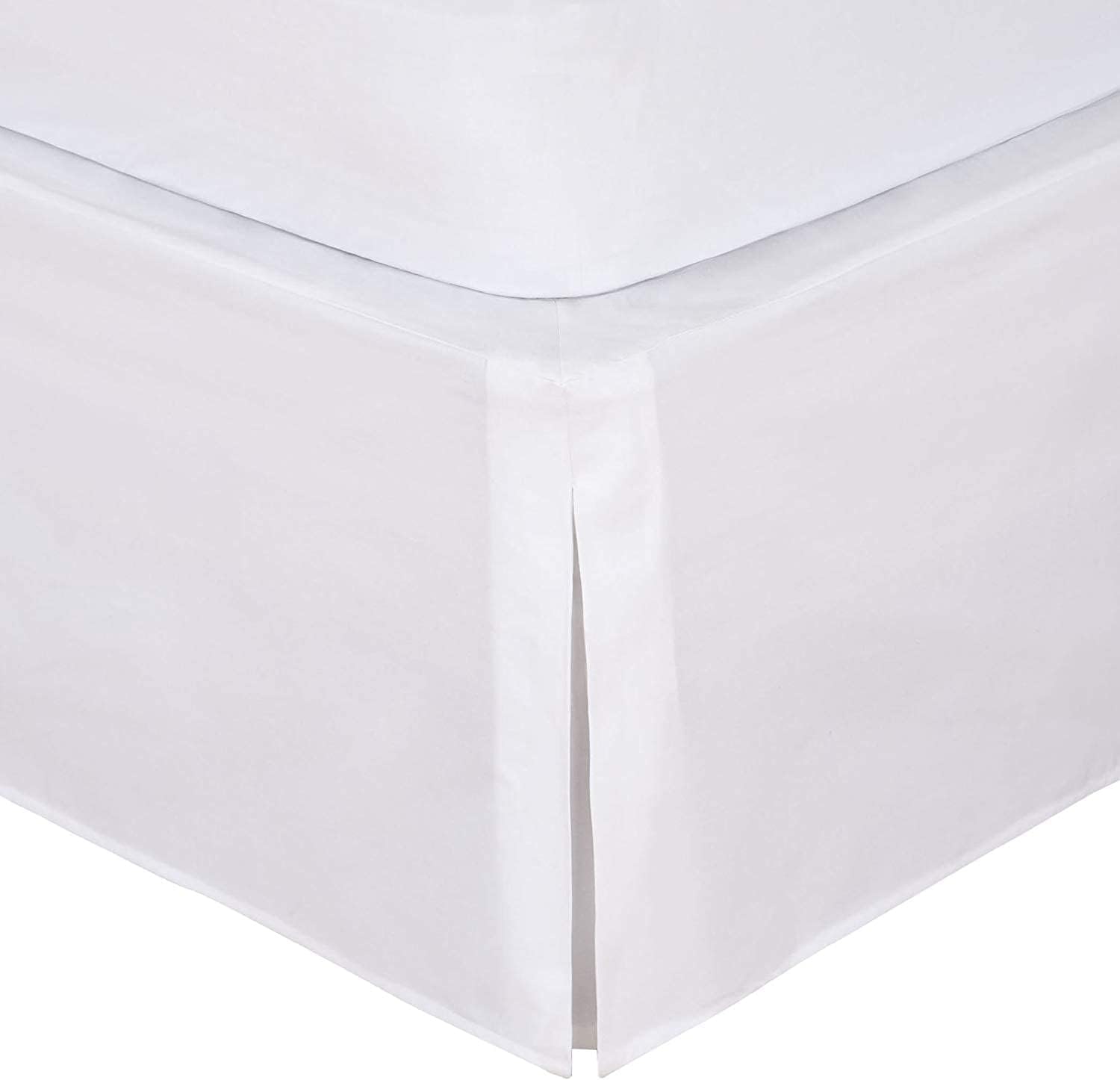 Box Pleated Base Valance Sheet, 200 Thread Count 16"/40cm Extra Deep Base Valance Bed Sheet, 100% Cotton Non Iron Easy Care Luxury Platform Bed Skirt Valance Sheet (White, Double) โ image 1