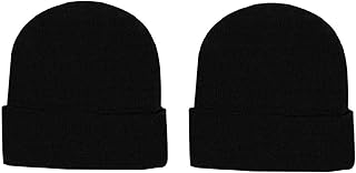 Generic Baby,Clothing,Baby Boys 0-24m,Accessories,Hats & Caps Children's Kids Girls Boys Thermal Lined Plain Black Hat Stretchy Beanie Hat 5 to 10 Yeas Approx Size for Winter Autumn