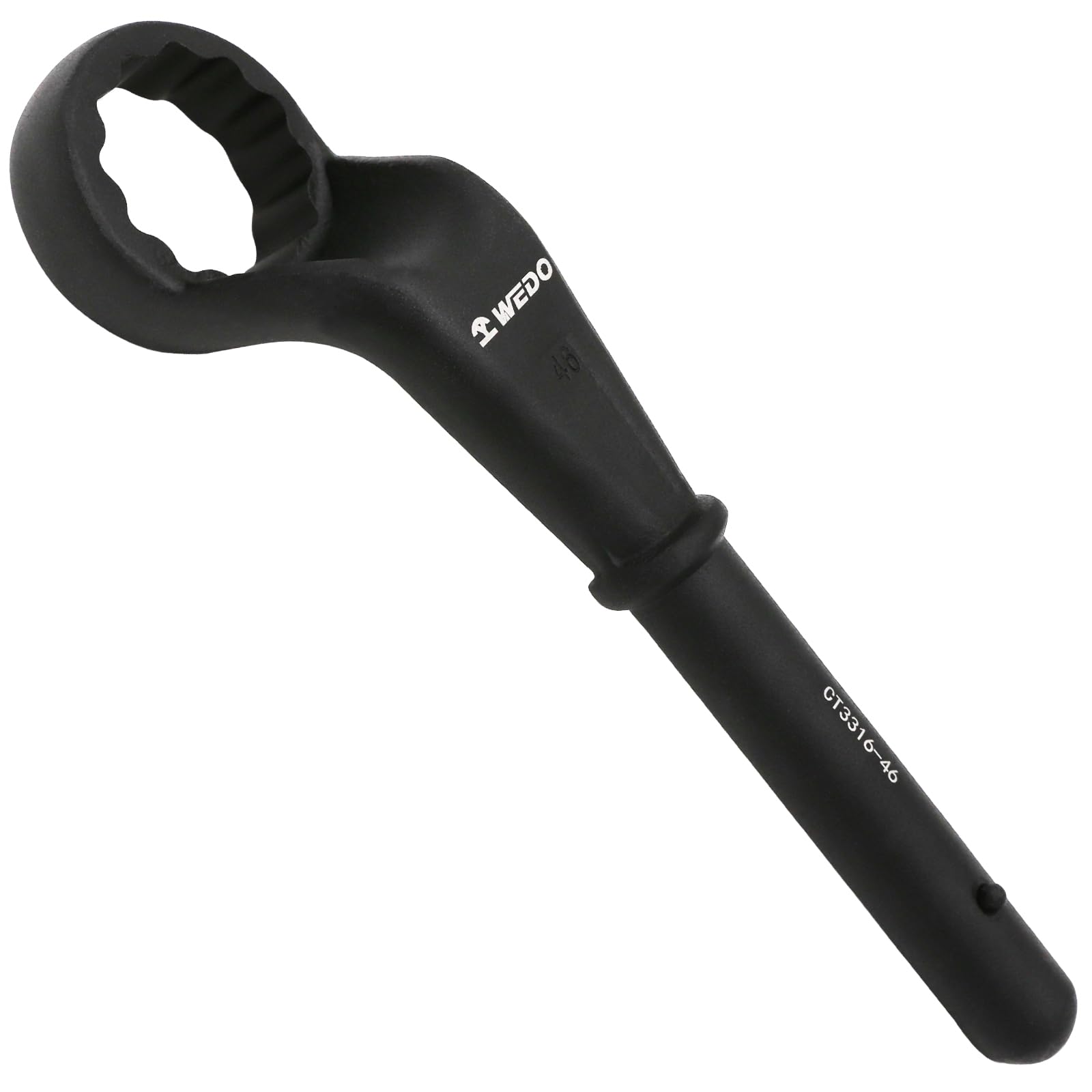 WEDO Box Wrench for Extension,Size 75mm,Length 375mm,Ring Wrench 75 Degree High End,40 Chrome Steel,One-time Die Forged,Strong Torque,High Strength,Wear Resistance,Black-Spray on Surface