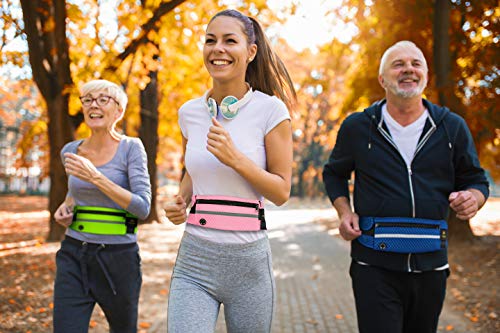 Lucky Humans Laufgürtel Sport, Joggen & Laufen mit Handy-Tasche schwarz - Damen & Herren Bauchtasche mit Flaschen & Handy-Halterung - Trinkgürtel Running & Walking Belt - Jogging & Lang-Lauf Zubehör