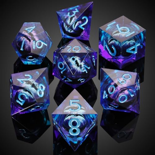 MoKo ���L�b�h�R�A DND �_�C�X�Z�b�g 7�_ �V���[�v�G�b�W ���� ���ʑ� D&D �_�C�X �M�t�g�{�b�N�X�t�� �_���W�����Y�A���h�h���S���Y RPG ���[���v���C���O�Q�[���ɑΉ� D20 D12 D10 D8 D6 D4 D% (�u���[)