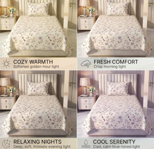 Image of HOMEKART Cotton Single Bedsheet with 1 Pillow Cover | 210 TC Premium Cotton Bed Sheet | Soft, Breathable, Lightweight & Wrinkle Resistant | 60 x 90 Inches Single Size Bedding