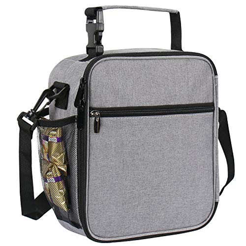 Insulated Lunch Bag Cooler Bag Portable Carrying Lunch Box Bag with Front Pocket and Removable Adjuatable Shoulder Strap for Boys Girls Women Men to School Office Outdoor