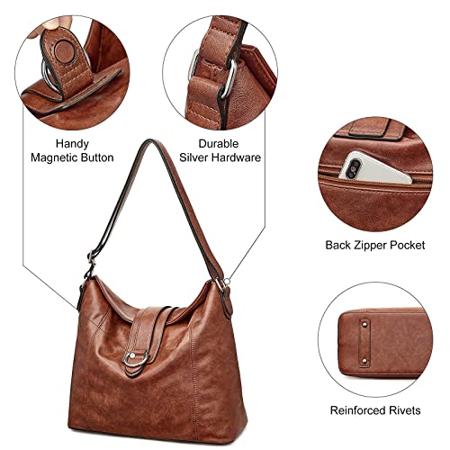 S-Zone Women Large Hobo Purses Bag Soft Shoulder Tote Handbags Vegan Leather #TOP6