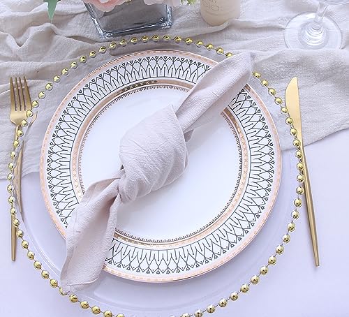 Servilletas de tela de algodón 100 % lavables con acabado de dobladillo elegante 7