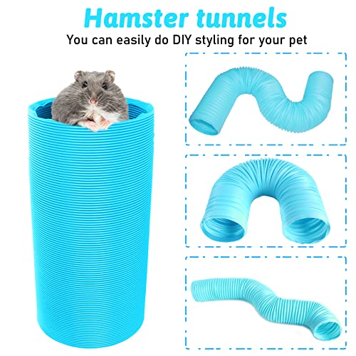 Pinvnby Hamster Fun Tunnels,Guinea Pigs Plastic Tube,Hamsters Foldable Exercising Training Hideout Tunnel 12 Pcs Small Animals Toys For Mouse Gerbils Rats Mice Ferrets(Blue) #TOP1