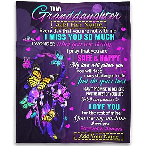 Sunfey Granddaughter Personalized Blanket Cover