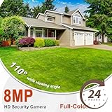 MWRCTV 4K Security POE CCTV Camera 8MP (2160P) Smart Dual Light PoE Turret AI Human Detection 2.8mm 110° Wide Angle Lens Color Night Vision Built-in Mic Waterproof Compatible with NVR/RTSP - Image 3