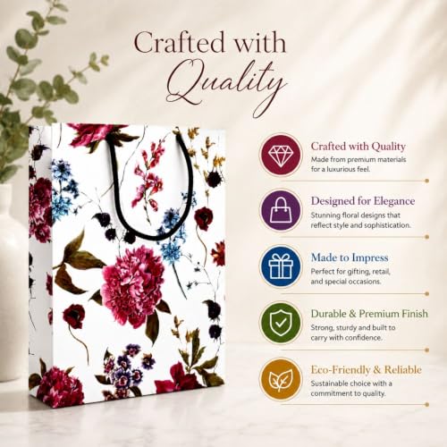 Image of Arrow Paper Products Alekhya Design Paper Gift Bags For Return Gift, Small Presents, Weddings, Birthday, Holiday Presents (20.32 X 7.62 X 27.94 Cm, Pack Of 80), Multi