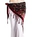 ZLTdream Women's Belly Dance Trangular Hip Scarf Grade Velvet Dark red