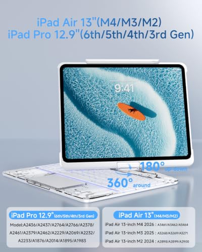 Image of Cyberpunk Clear Keyboard Case for iPad Air 13 /Pro 12.9 Inch 360 Swivel