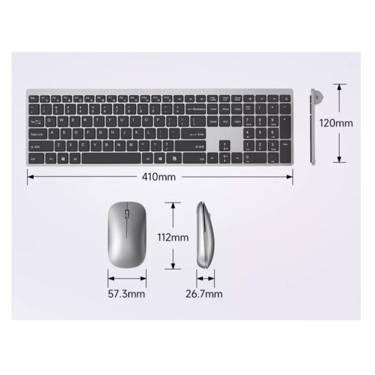 Klawiatura i Mysz do Gier, Bezprzewodowy Zestaw Myszy I Klawiatury Bezprzewodowy Zestaw Myszy I Klawiatury 2,4 GHz Wodoszczelna Klawiatura i Mysz(Black)