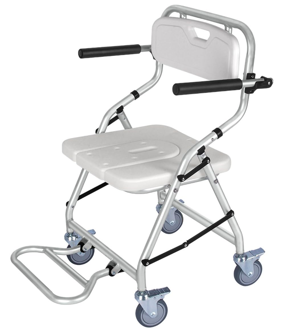 BHGFYXBS Commode Chair Height Adjustable Shower Chair For Elderly And Disabled, Toilet Chair With Seat Belt Commode Shower Anti-Slip With Armrest Backrest And Toilet A,B,B,B
