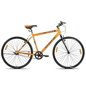 Firefox Bikes Bad Attitude 7-700C, Single Speed City Bike for Unisex-Adult, Frame: 18 inch, First Free Service Available, Orange & Black, L, 700mm Wheel Size, Rigid