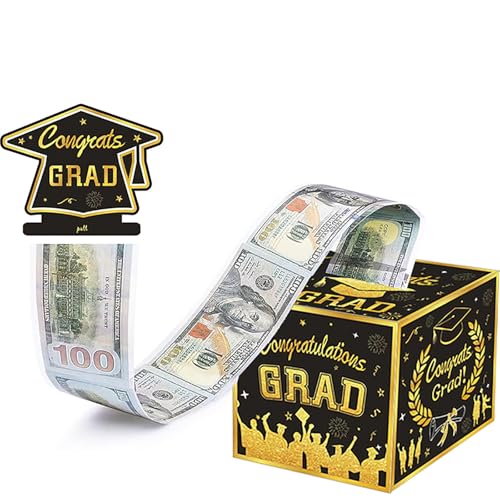 Sbrvaniy 2026 Graduation Money Box for Cash Gift Pull Graduation Gifts for Women Men Funny Grads Gifts for College Graduation Money Holder for Party Decorations