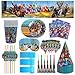 Hilloly 71 Pcs Decoraciones de Fiesta de Vengadores,Suministros para Fiestas,Incluye Platos de Papel,Servilletas,Vasos,Sombrero de Papel,Pancarta,Mantel etc.