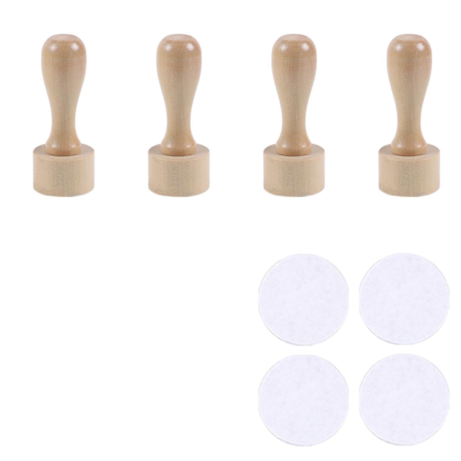 of 4 Artistic Wooden Stamps for Creative Projects Featuring Ergonomic Handle and Customizable Designs Writing Materials Stamps