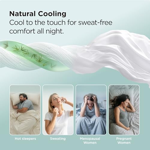 Image of Bedsure PureWoven Queen Fitted Sheet Qnly, 100% Rayon Derived from Bamboo