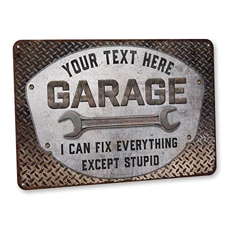 Gifts for Dad, Personalized Garage Sign, Custom Sign, Man Cave Décor, Workshop Décor, Father's Day Gift Customized, Funny Unique Custom Gifts Made In USA 108120129008 Cover