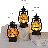 Linternas portátiles de Halloween,3 linternas de calabaza, lámparas retro de mano, navidad, Acción de gracias y fiestas...
