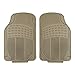 FH Group Car Floor Mats - Heavy-Duty Rubber Floor Mats for Cars, Universal Fit Full Set, Trimmable Automotive Floor Mats, ClimaProof Floor Mats For Most Sedan, SUV, Truck Floor Mats Beige