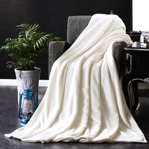 Manta de sofá suave y lavable, acogedora funda de sofá para todas las estaciones, ligera y cálida, 1/2/3/4 plazas, color blanco, 130 x 280 cm, perfecta para sala de estar y colcha