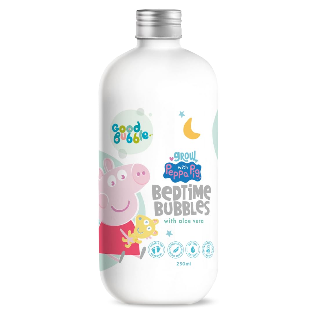 Good Bubble Peppa Pig Bedtime Bubbles with Aloe Vera (250ml) - Gentle, Tear-Free and Hypoallergenic Baby Bubble Bath with Allergen-Free Fragrance for Babies and Toddlers