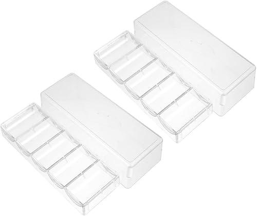 Toyvian Caja de fichas de 2 piezas de contenedores de fichas de póquer con tapas, estante de fichas de póquer, bandeja de chips visibles, contenedor