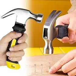 Martelo de garra com alça de absorção de choque - Design de garra curvada para remoção de unhas com precisão - Cabeça de aço tratada termicamente para moldura e demolição - Aderência confortável para