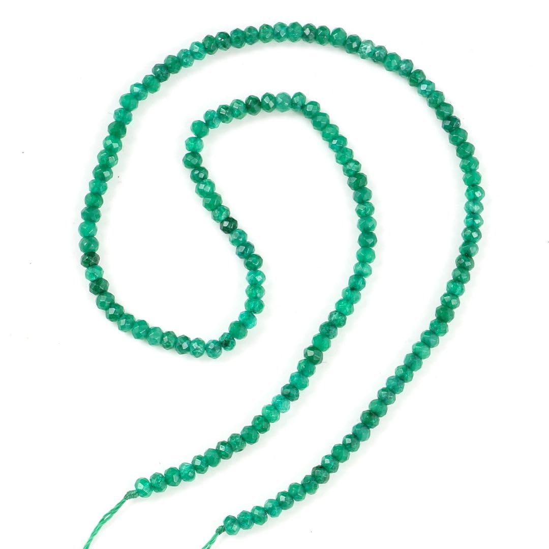 Adabele Natural Emerald Green Quartz Gemstone 3mm Small Rondelle Spacer Stone Beads 13 Inch for Jewelry Craft Making GH2R-10