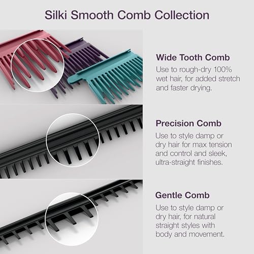 Shark SilkiPro Air Straightener & Blow Dryer, Flat Iron, Plum, HT400PU | 3-in-1 Air Straightener, Blow Dryer & Flat Iron with Smoothing Combs and HeatSense Ceramic Plates for a Silky Finish - image 9