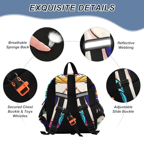 Kid's Backpack for Boys & Girls Toddler Bag Unicorn Backpack with Safety Leash3