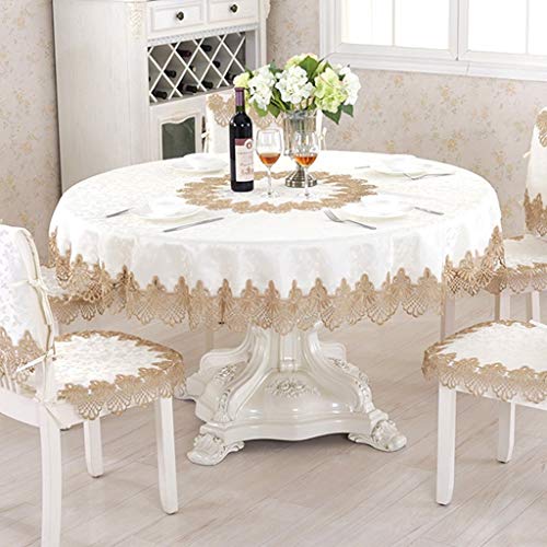 Nappe ronde de table MU en dentelle pour protéger et décorer un meuble ancien