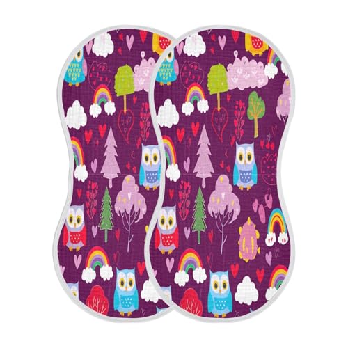 Kigai Owls Baby Burp Cloths Extra Soft and Absorbent Burping Rags Cotton Burping Clothes Baby Washcloths for Newborn Boys Girls - 1 Pack2