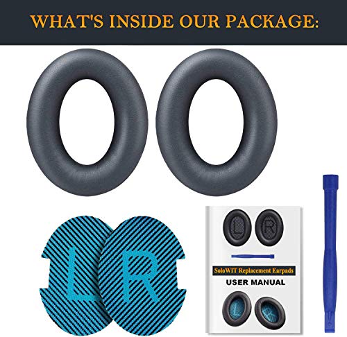 Image of SoloWIT Protein Leather Earpads Cushions for Bose Headphones, Replacement Ear Pads for Bose QuietComfort 15 QC15 QC25 QC2 QC35 /Ae2 Ae2i Ae2w /SoundTrue & SoundLink Around-Ear Series - Titanium