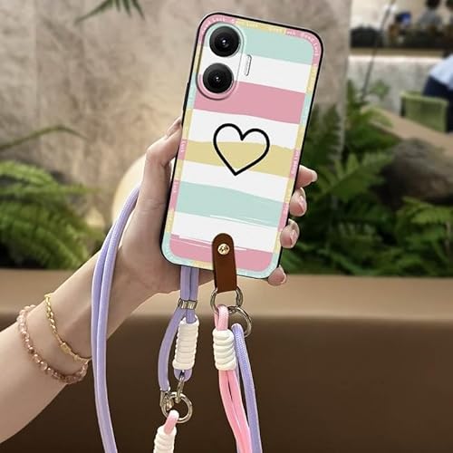 Phone Case Compatible with Redmi Turbo4 Pro/Xiaomi Poco F7 5G, Back Cover Soft case Cute protective Graffiti Anti-knock Necklace