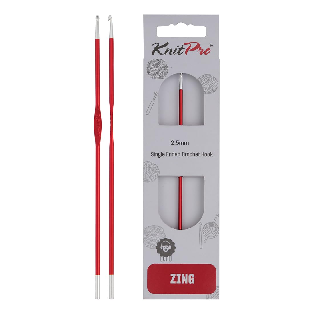 KnitPro Zing Single-Ended Crochet Hook | 2.50mm