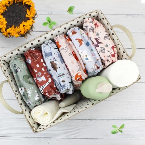 Mama Koala 3.0 Cloth Diapers for Babies with AWJ Lining, 6 Pack with 6 Natural Cloth Diaper Inserts - Reusable and Washable Pocket Diapers (Animals in The Forest) by Mama Koala - Image 3
