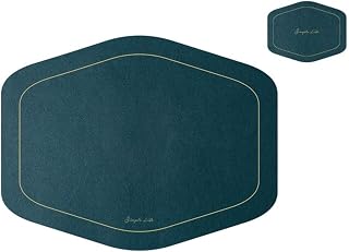 4 Piezas de manteles Individuales para vajilla, manteles Individuales, vajilla de Cuero en la Cocina, Posavasos Lavable para Copa de Vino (Color: Negro, tamaño: 45 * 35 cm) (C 45 * 35 cm)