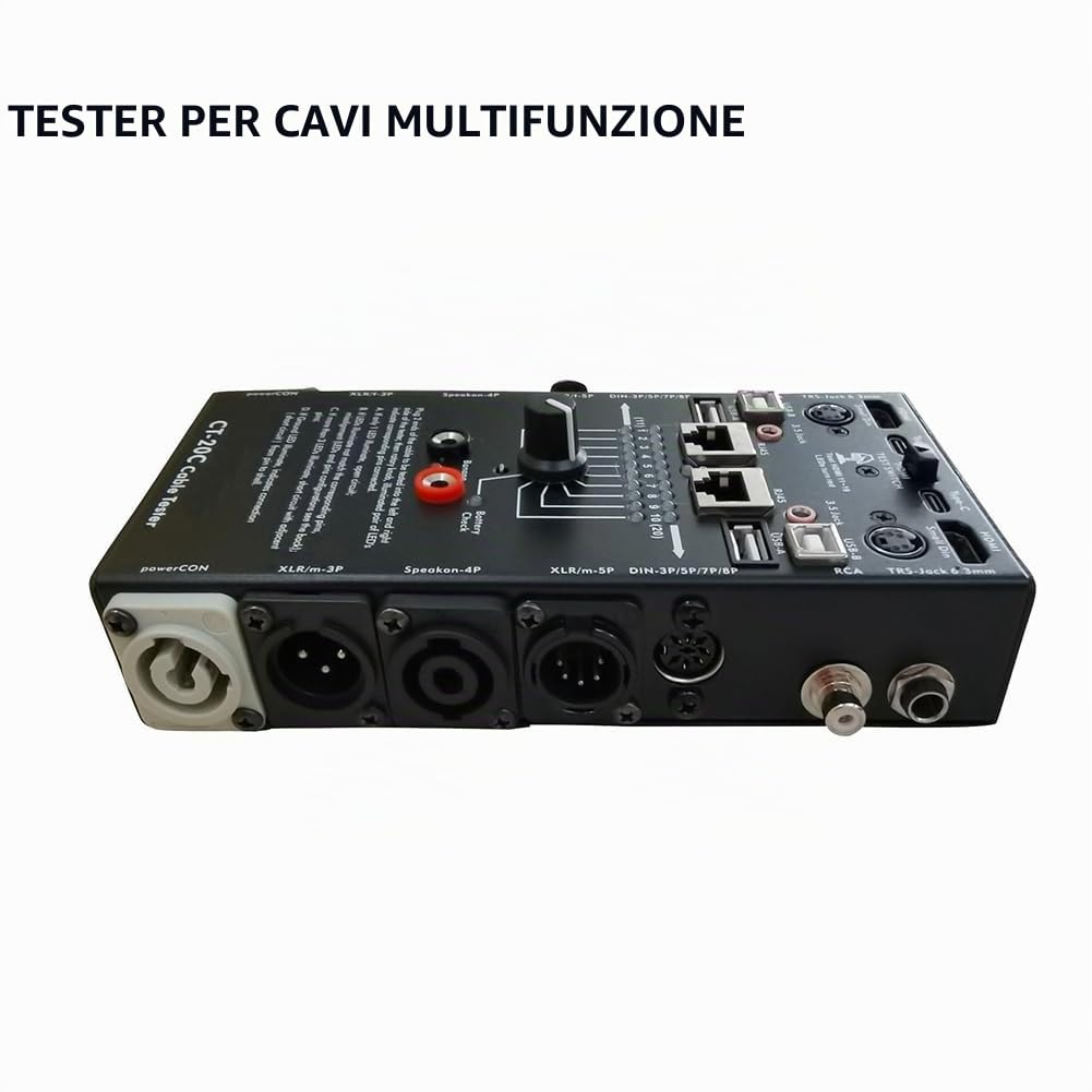 CT-20C Tester per Cavi Audio Multifunzione 16 In 1 Tester per Cavi Elettronico Speciale per di Segnale XLR Compatibile con