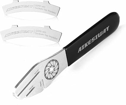 Rotor Truing Fork Bike Disc Alignment Tool Bicycle Brake Wrench,Bike Disc Brake Pad Adjustment Alignment Tool Gap Regulator,3 Slot Depths,Strong,Easy to Carry and Use