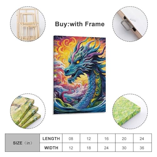 Cuadro en lienzo de Sea Dragon poster decorativo de pared de salón 20x30 2