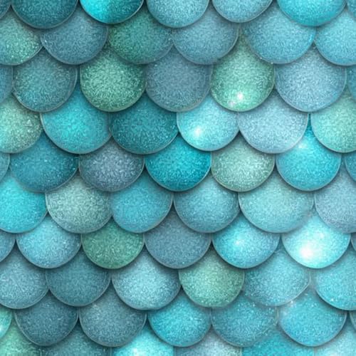 壁紙 45cm x 300cm 剥がせる ベクター 光沢のあるシームレスパターン 真珠 ミント マーメイドの鱗 テクスチャ きらめくパステル プリンセスの背景 多機能 防水/汚れ防止/防油 食器棚 クロ 玄関 ふすま紙 家具 部屋 DIY 賃貸OK