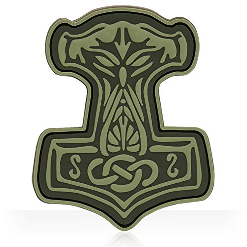 M-Tac Morale Patch Mjölnir - PVC Patches for Vest, Backpacks, Hats - Tactical Military Patch with Hook Fastener Backing