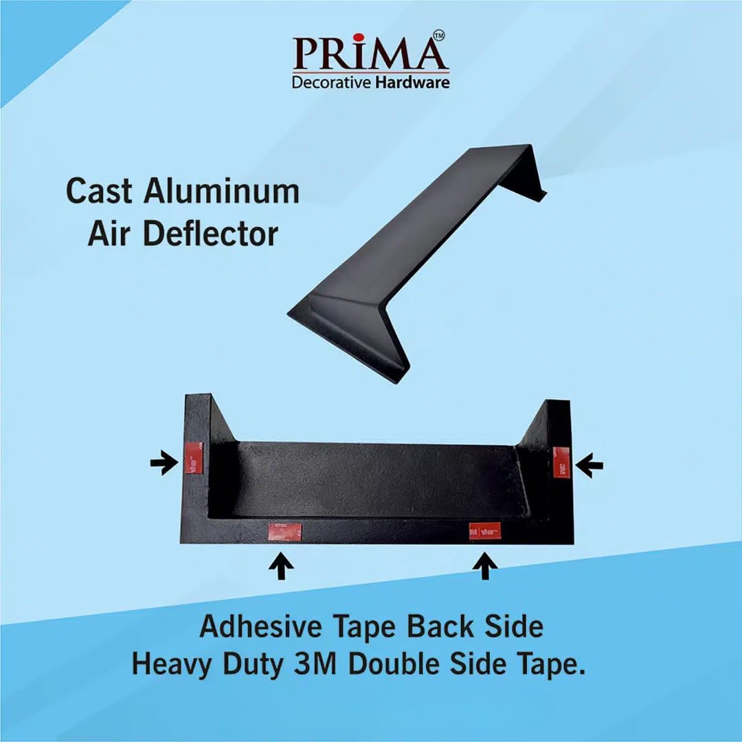 Prima Decorative Hardware Floor Vent Air Deflector/Diverter 4"x12" – Modern Design, Heavy Duty, Cast Aluminum Air Vent Deflectors - Rust Free, Powder Coated Finish ?Floor Vent Deflectors - Black