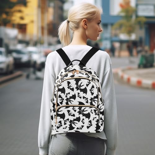 Image of Bats Halloween Mini Backpack Fashion Backpack Purse for Women,Handbag Shoulder Bag Casual Daypack, Ladies Gift for College Work (M)